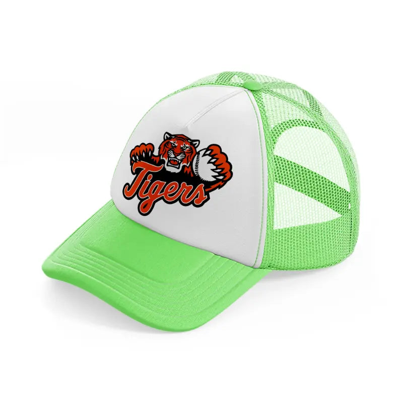 detroit tigers supporter lime green trucker hat