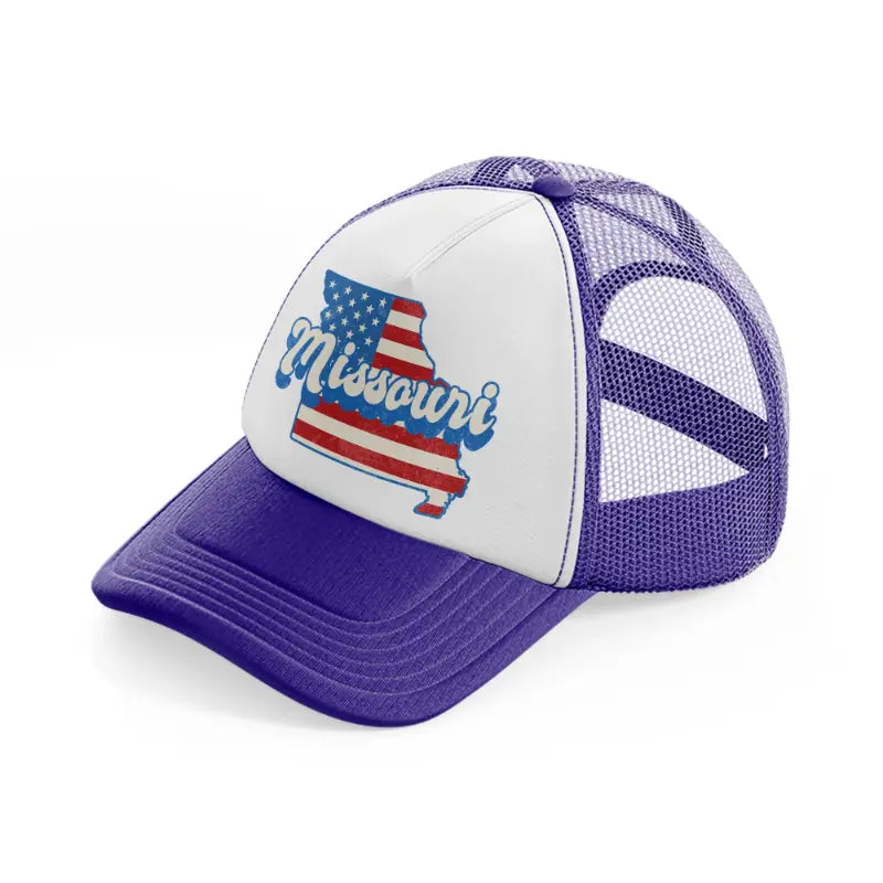 missouri flag purple trucker hat