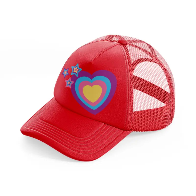 hearts logo colors-red-trucker-hat