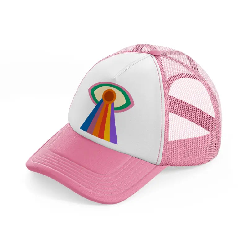 icon25 pink and white trucker hat