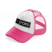 ford b&w neon pink trucker hat