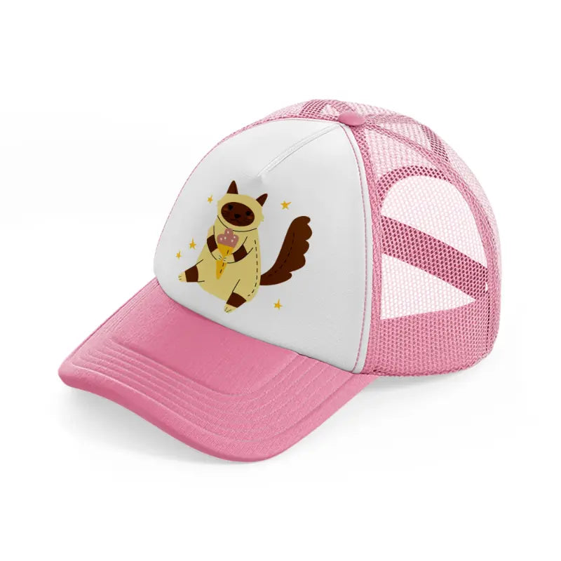 008 ice cream pink and white trucker hat