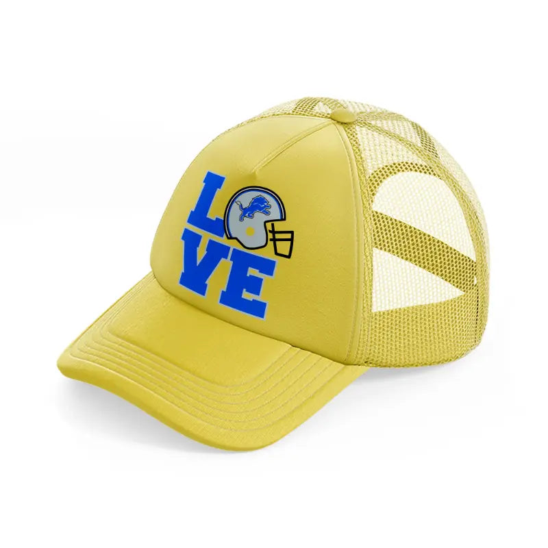 love detroit lions-gold-trucker-hat