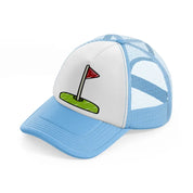 golf flag-sky-blue-trucker-hat