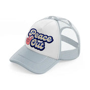 peace out-grey-trucker-hat