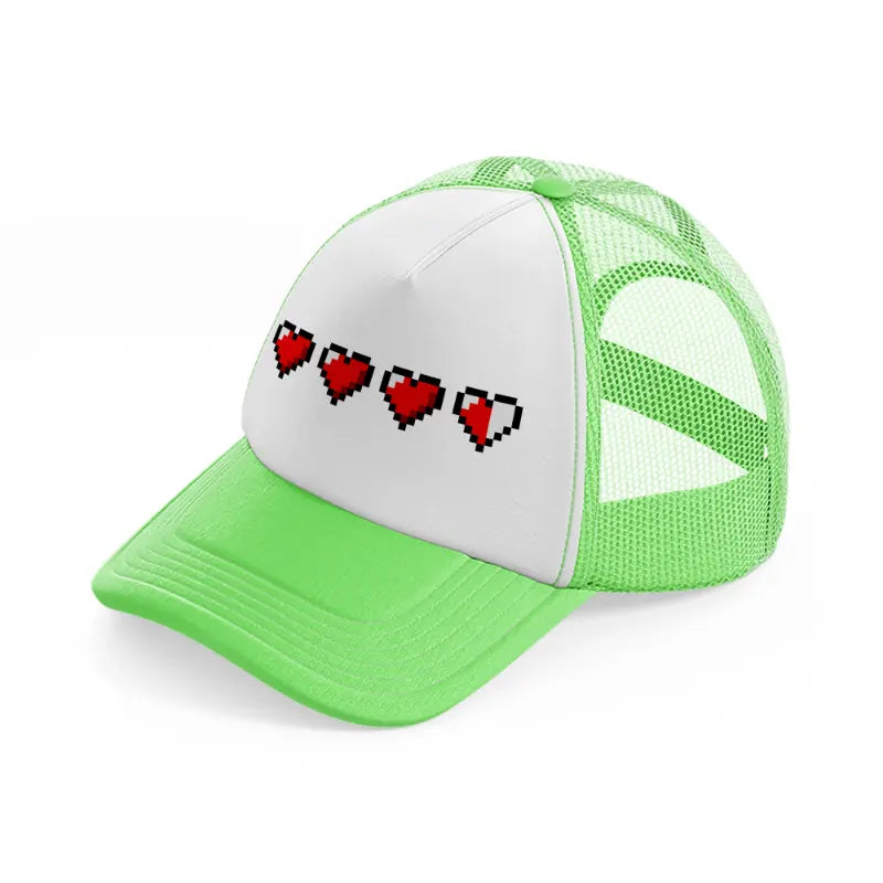 pixel heart-01-lime-green-trucker-hat