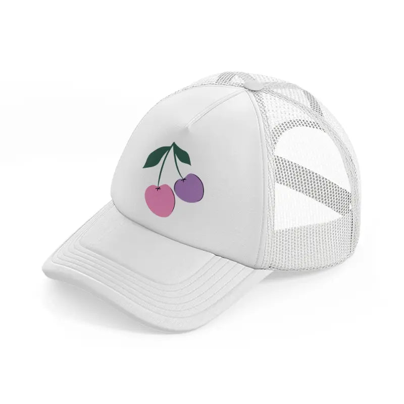 cherries white trucker hat