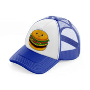 burger blue and white trucker hat