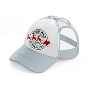 north pole christmas express-grey-trucker-hat