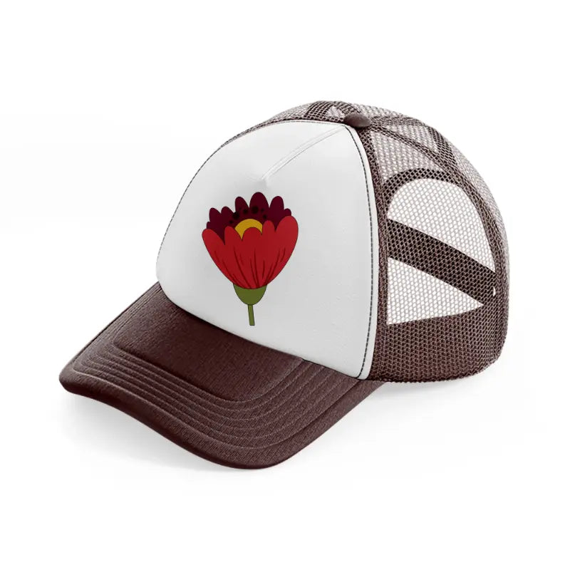 floral elements-34-brown-trucker-hat