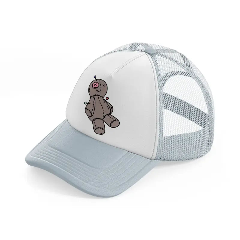 voodoo doll grey trucker hat