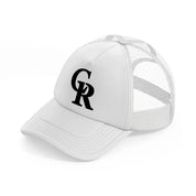 colorado rockies black and white-white-trucker-hat