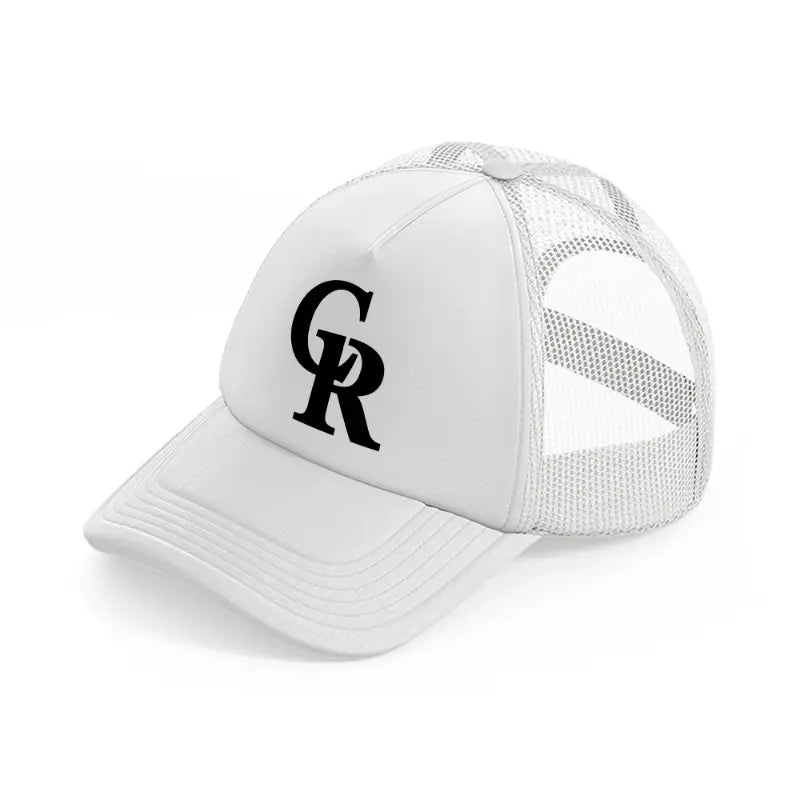 colorado rockies black and white-white-trucker-hat