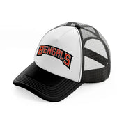 cincinnati bengals text-black-and-white-trucker-hat