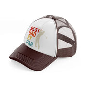 best dad by par colorful brown trucker hat