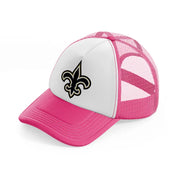 new orleans saints black emblem-neon-pink-trucker-hat
