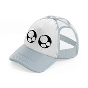 eyes grey trucker hat