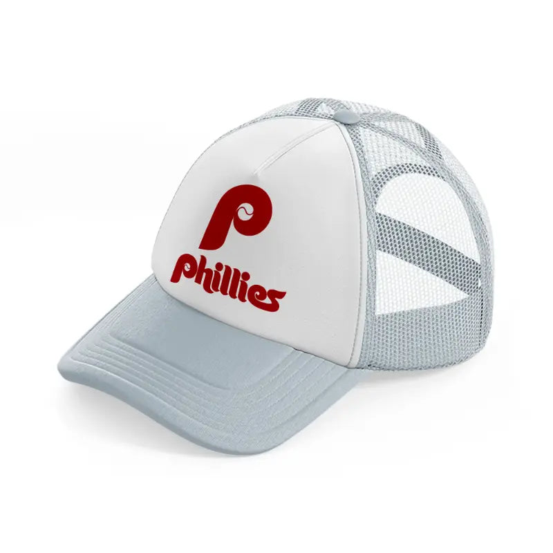 phillies logo-grey-trucker-hat