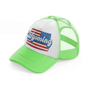 wyoming flag-lime-green-trucker-hat