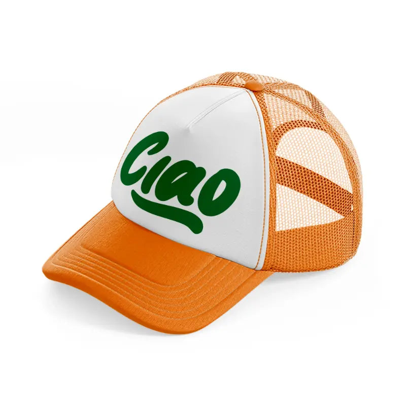 ciao green-orange-trucker-hat