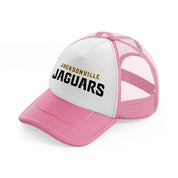 jacksonville jaguars text-pink-and-white-trucker-hat