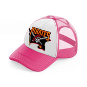 pittsburgh pirates flag-neon-pink-trucker-hat