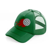 red fire golf ball-green-trucker-hat