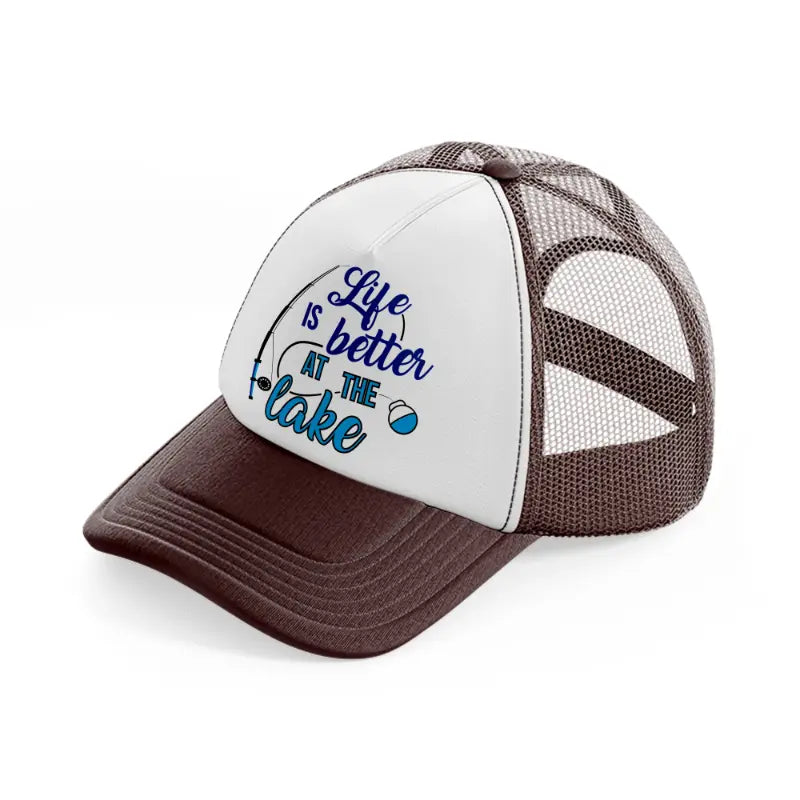 life is better at the lake blue-brown-trucker-hat