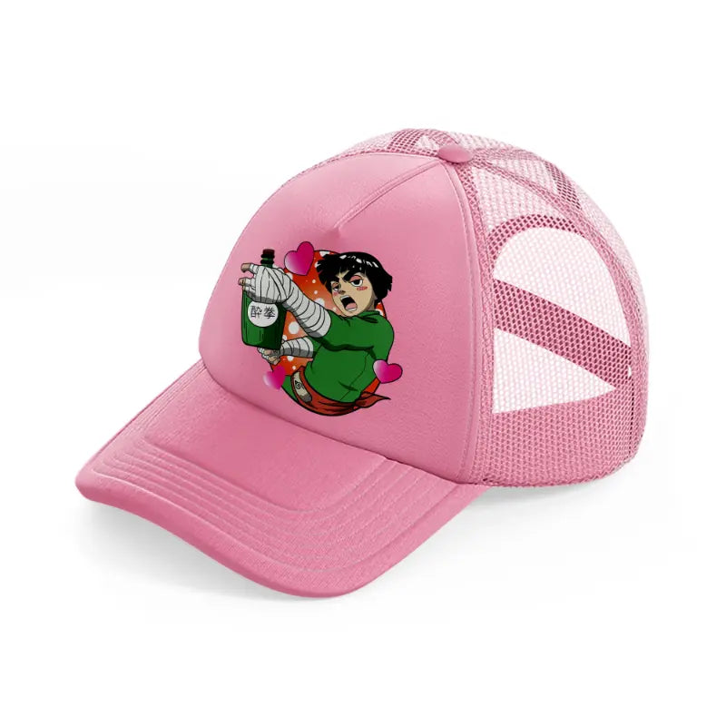 rock lee-pink-trucker-hat