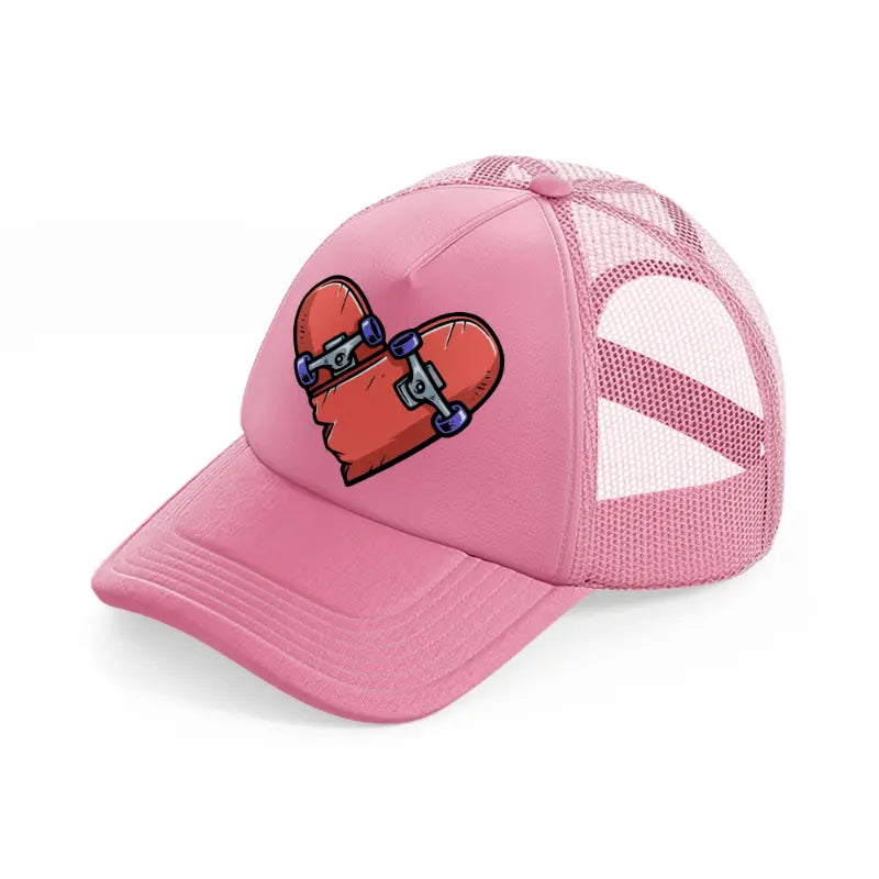 love skateboard-pink-trucker-hat