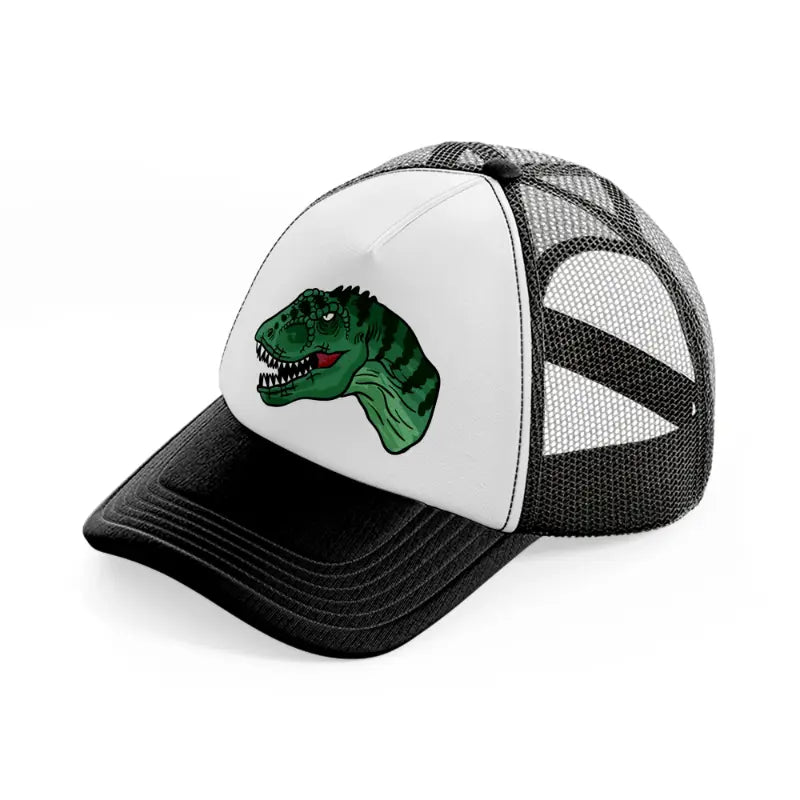 tyrannosaurus-rex-black-and-white-trucker-hat