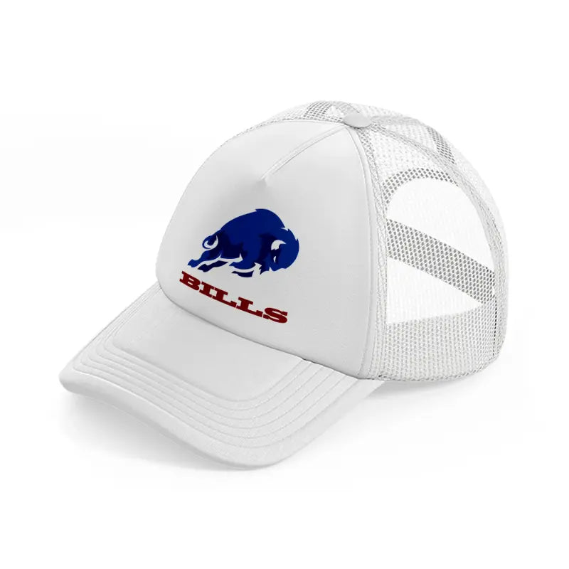 buffalo bills blue and white-white-trucker-hat