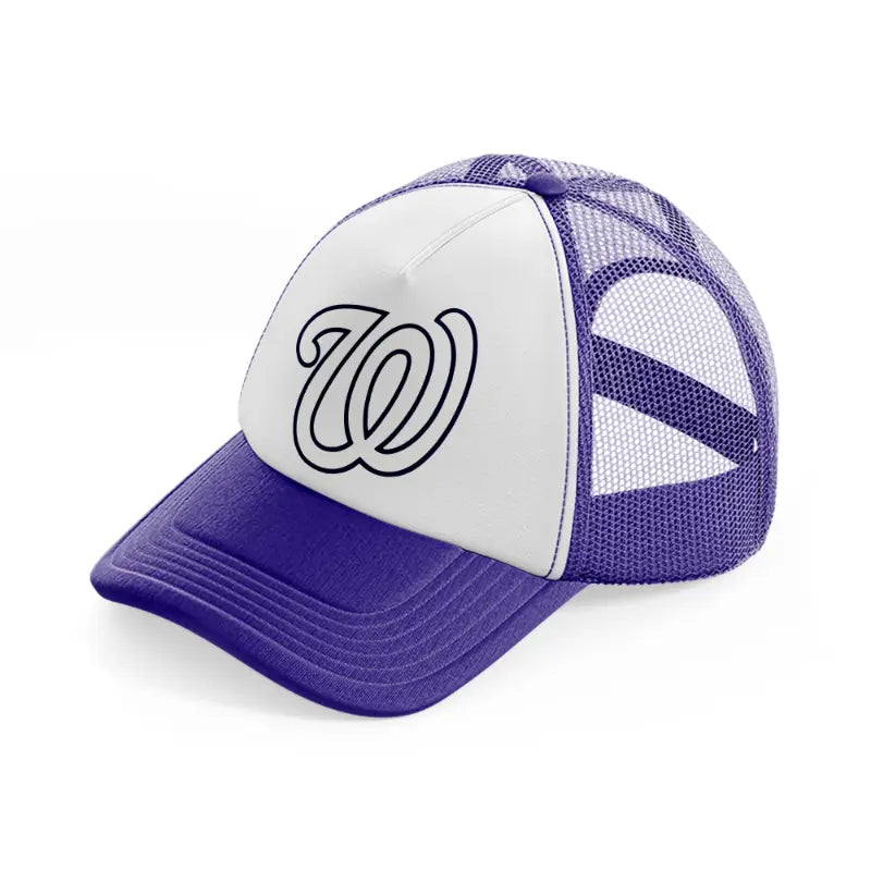 washington nationals white emblem-purple-trucker-hat