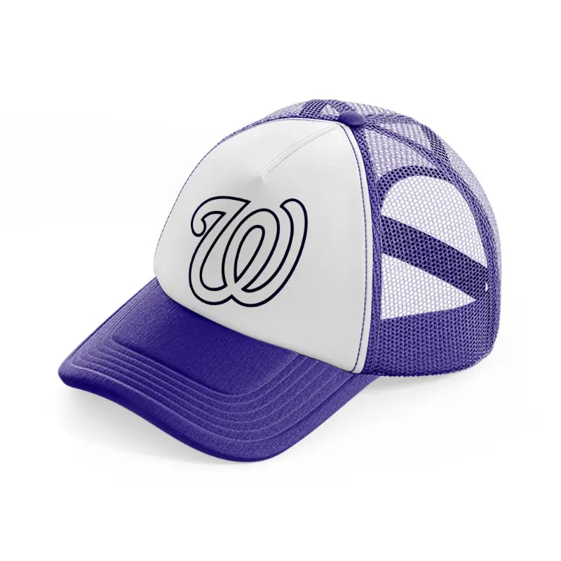 washington nationals white emblem purple trucker hat