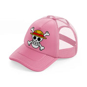 luffy logo-pink-trucker-hat