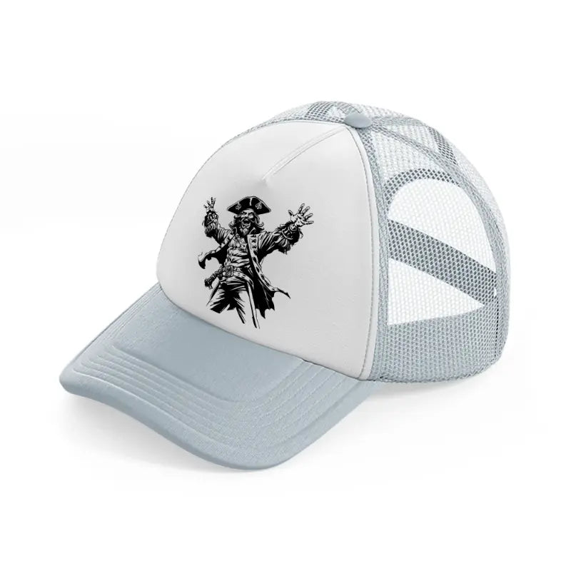 pirate falling grey trucker hat