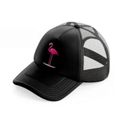 026-flamingo-black-trucker-hat