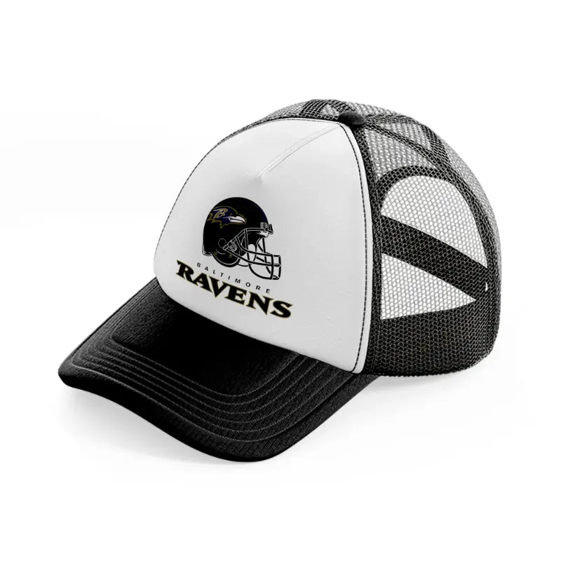 baltimore ravens helmet-black-and-white-trucker-hat