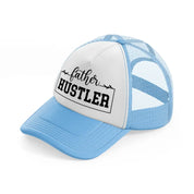 father hustler b&w-sky-blue-trucker-hat
