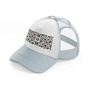 mom heart leopard print-grey-trucker-hat