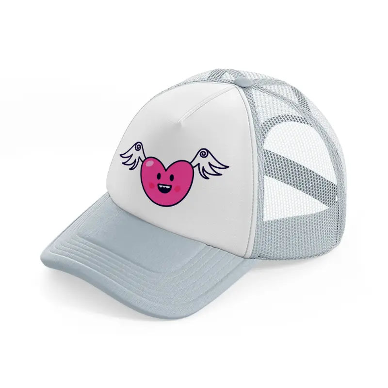 flying heart grey trucker hat