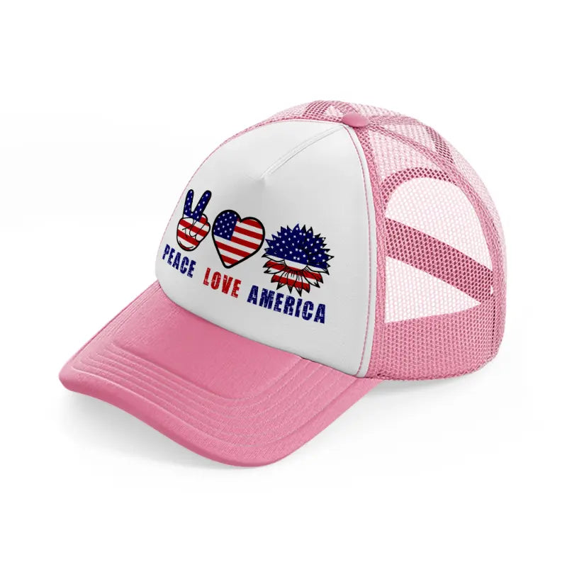 peace love america-010-pink-and-white-trucker-hat