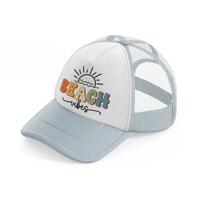 beach vibes multi grey trucker hat