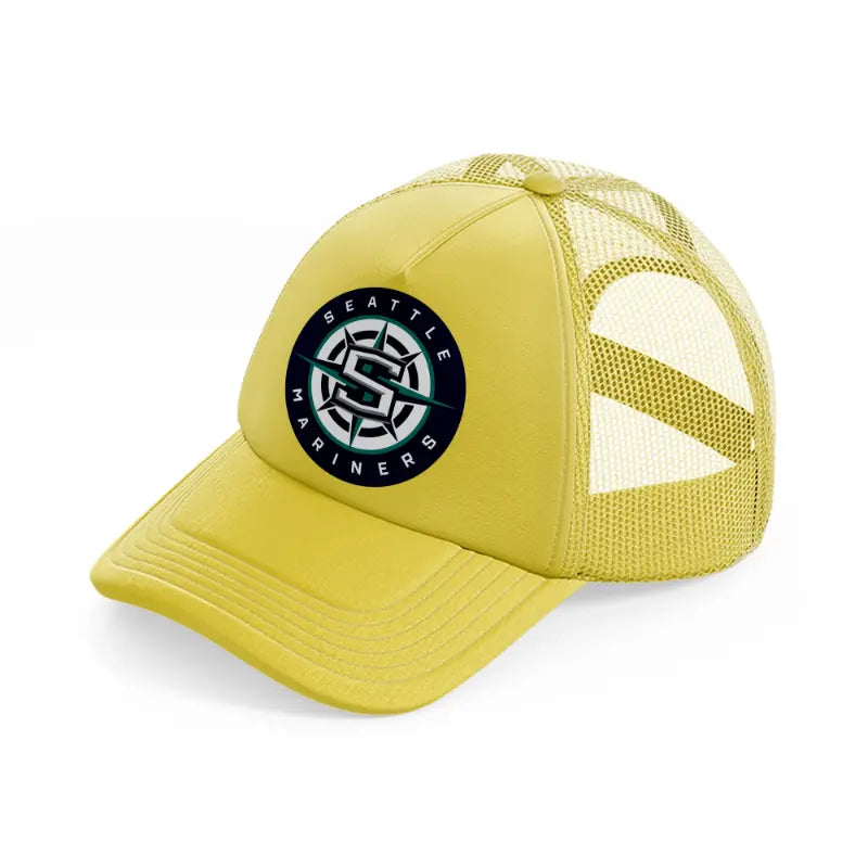 seattle mariners modern badge-gold-trucker-hat
