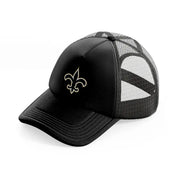 new orleans saints black emblem-black-trucker-hat