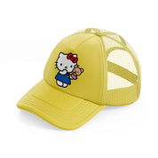 hello kitty puppet gold trucker hat