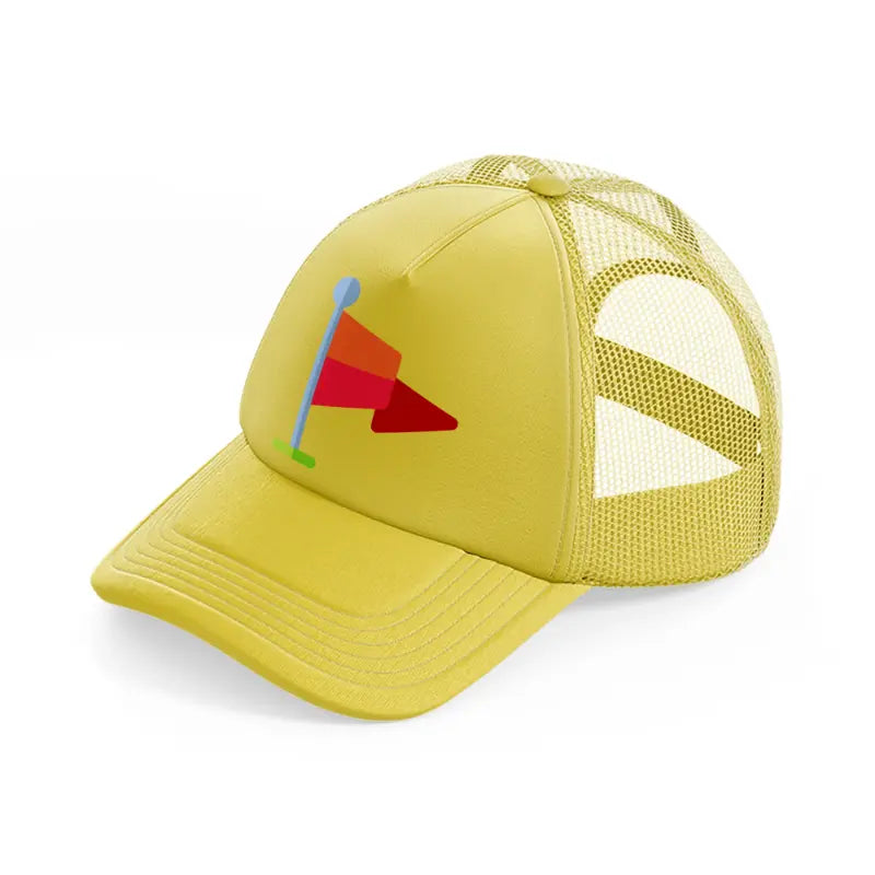 red flag-gold-trucker-hat