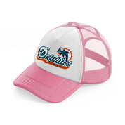 miami dolphins logo-pink-and-white-trucker-hat