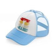 golf player with cap retro sky blue trucker hat