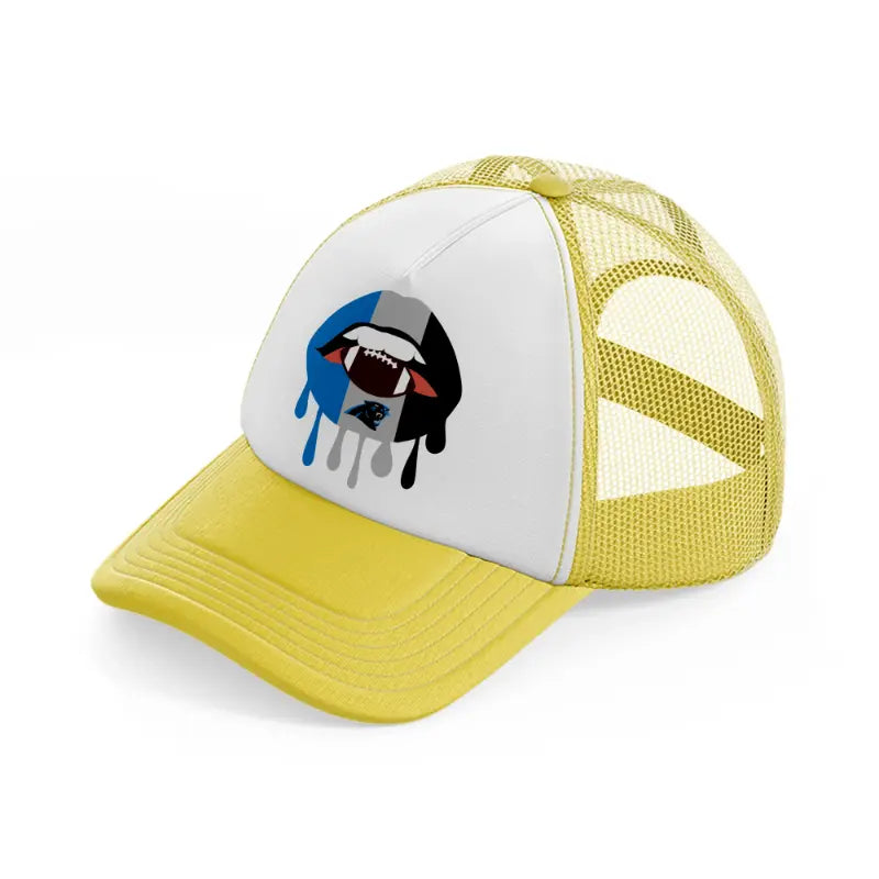 carolina panthers mouth-yellow-trucker-hat